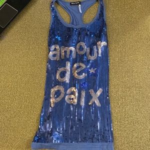 Sequin Tank Top “Amour de Paix”